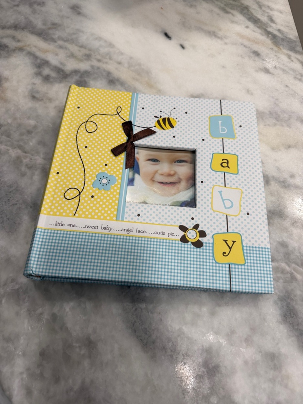 Baby Photo Album - Yellow, Blue Polka Dot & Gingham